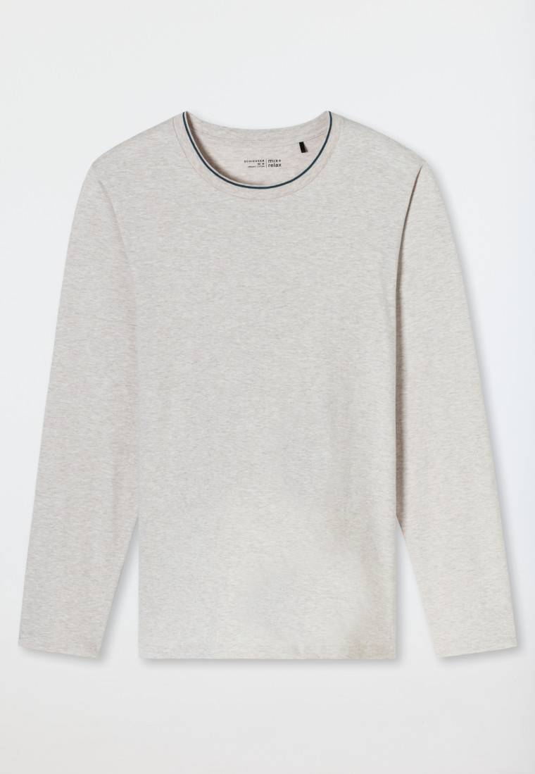Schiesser Shirt langarm beige meliert - Mix+Relax Black Friday