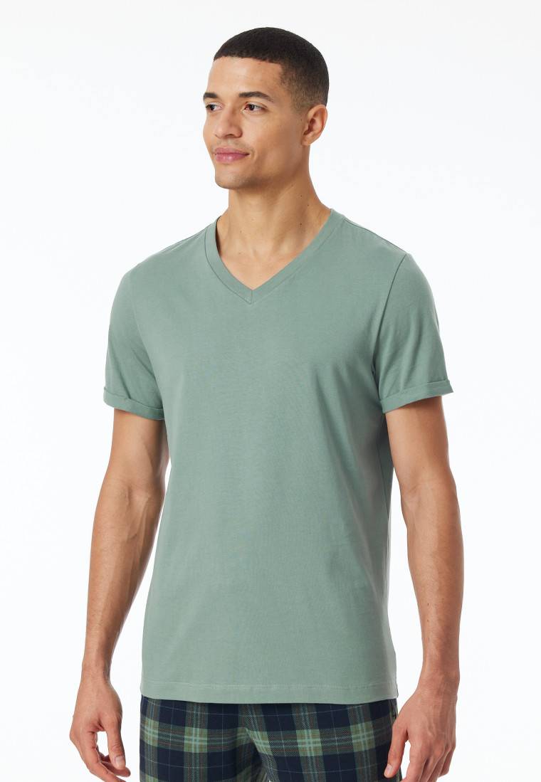 Schiesser Shirt kurzarm V-Ausschnitt linde - Mix+Relax Vatertagsangebot