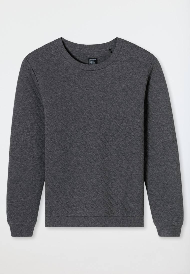 Schiesser Sweatshirt dunkelgrau gemustert - Mix+Relax Top Angebot