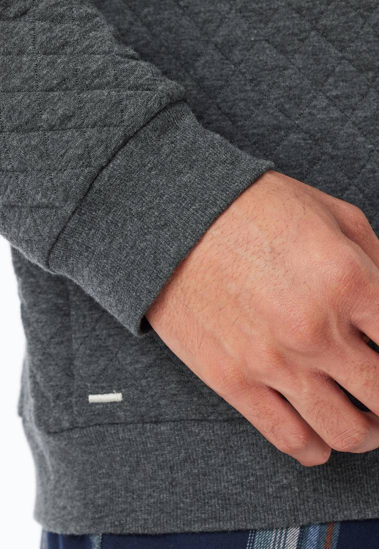 Schiesser Sweatshirt dunkelgrau gemustert - Mix+Relax Top Angebot