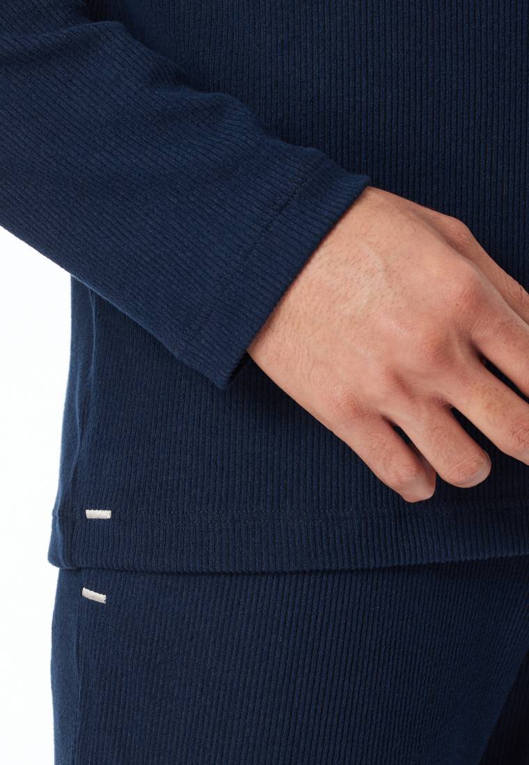 Schiesser Shirt langarm Doppelripp nachtblau - Mix+Relax Saisonale Angebote