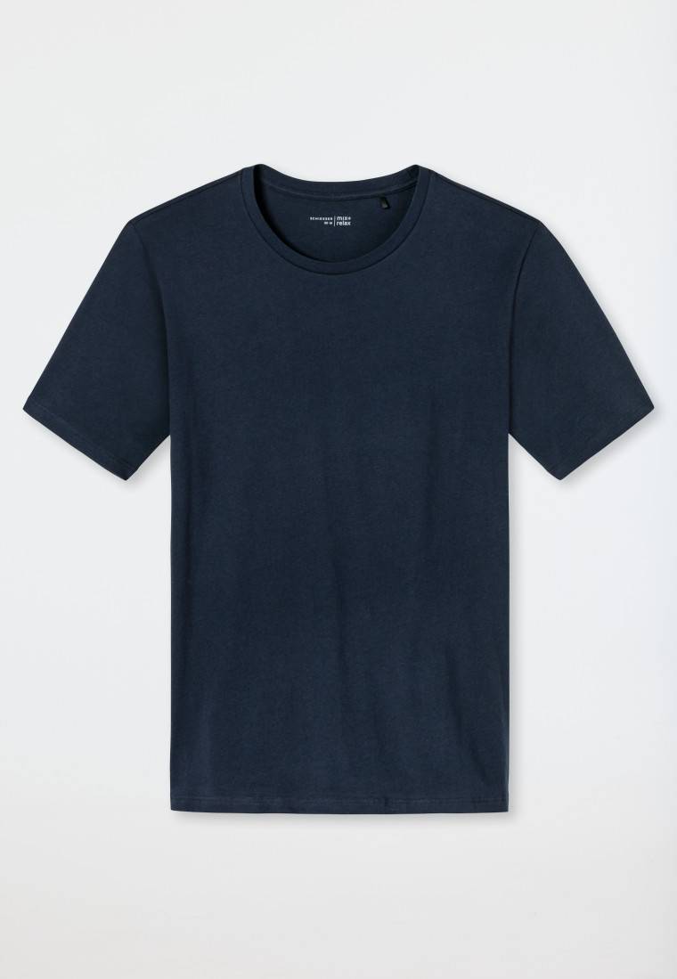 Schiesser Shirt kurzarm Jersey rundhals dunkelblau - Mix+Relax Tägliche Deals