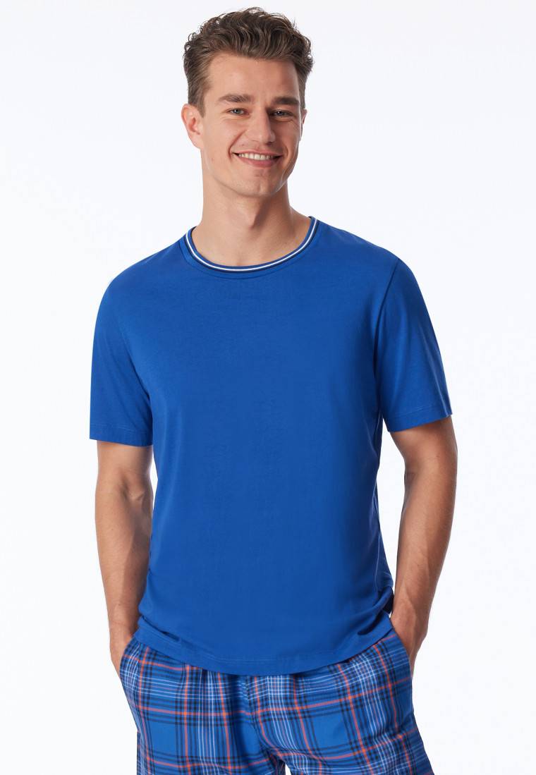 Schiesser Shirt kurzarm Organic Cotton Streifen indigo - Mix+Relax
