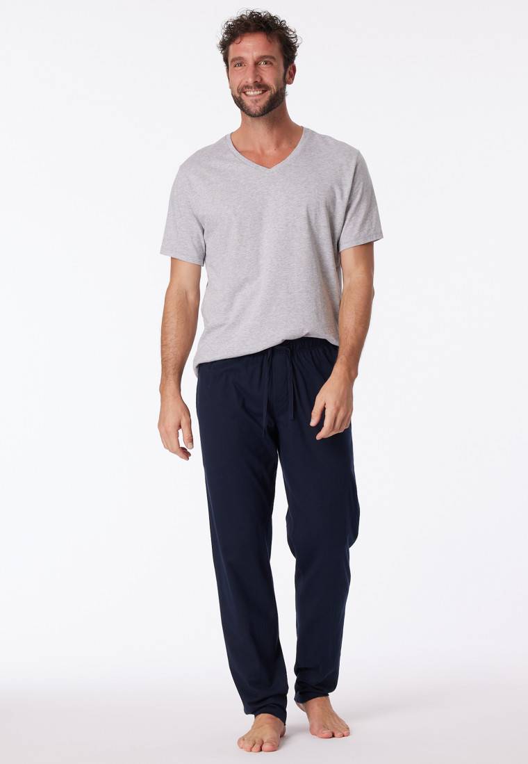 Schiesser Loungehose lang Jersey dunkelblau - Mix+Relax