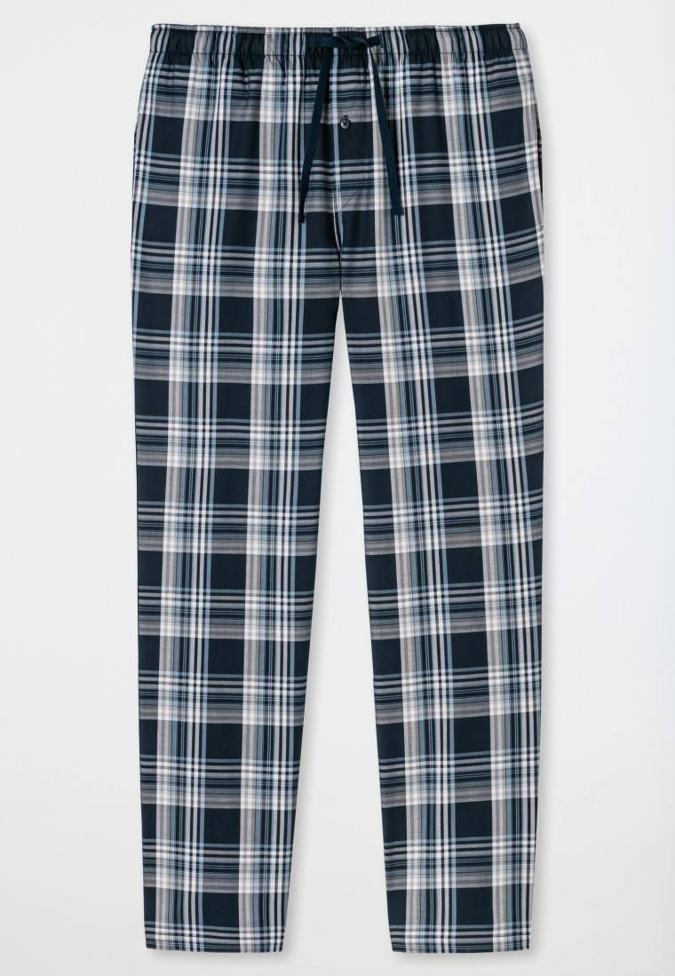 Schiesser Loungehose lang Webware dunkelblau-gemustert - Mix+Relax Super Sparpreis