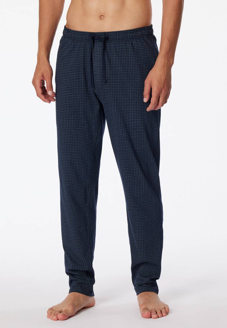 Schiesser Loungehose lang Jersey dunkelblau-gemustert - Mix+Relax Wochenangebot