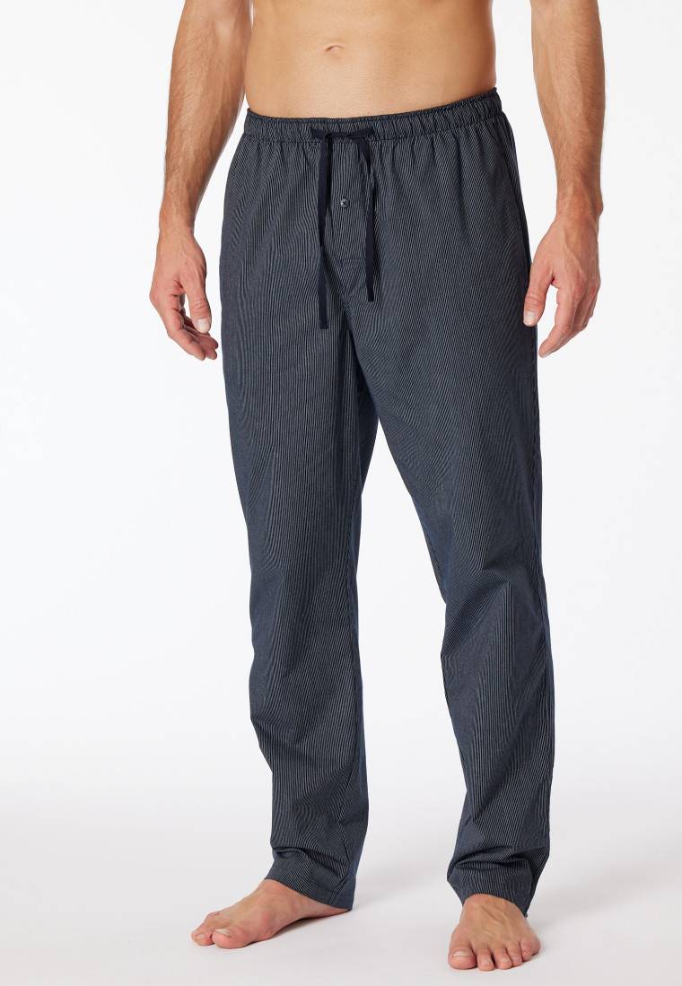 Schiesser Loungehose lang Webware dunkelblau gestreift - Mix+Relax Begrenzte Freigabe