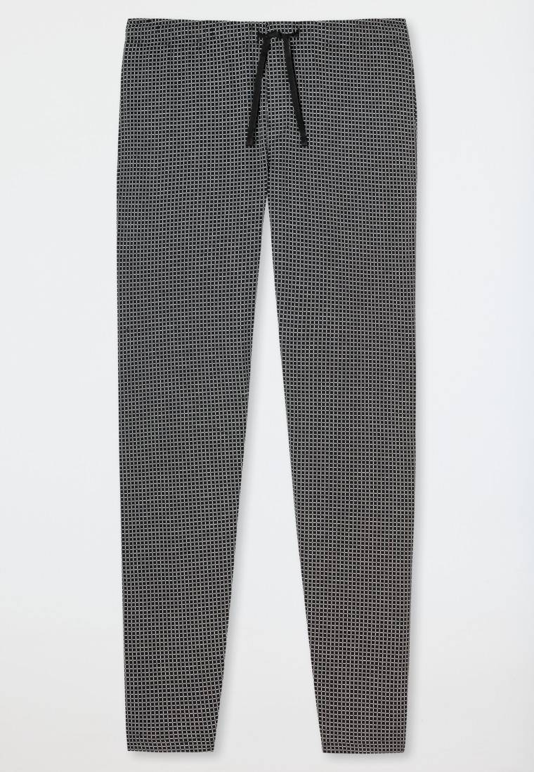 Schiesser Loungehose lang Jersey schwarz gemustert - Mix+Relax Letzte 3 Tage