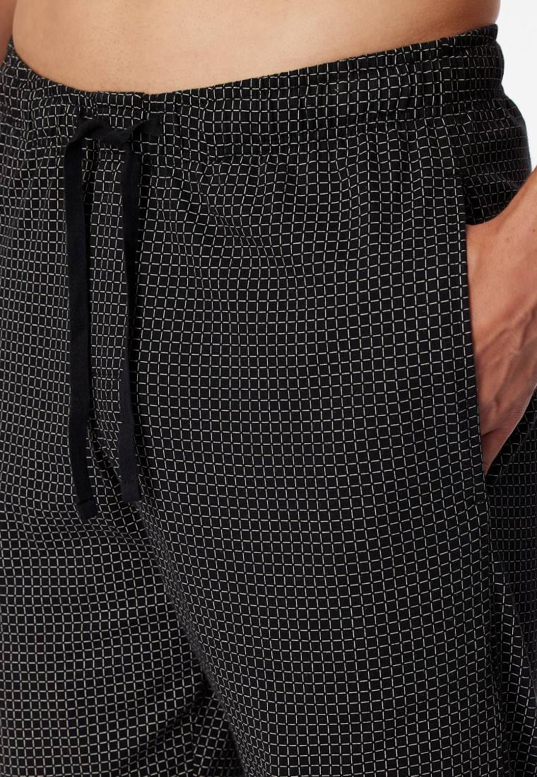 Schiesser Loungehose lang Jersey schwarz gemustert - Mix+Relax Letzte 3 Tage