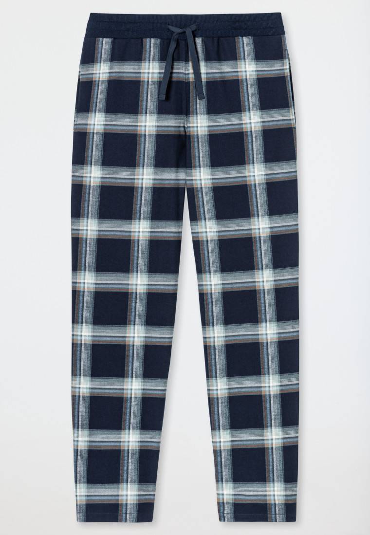 Schiesser Hose lang Flanell Karos nachtblau - Mix+Relax Bis zu 50% Rabatt