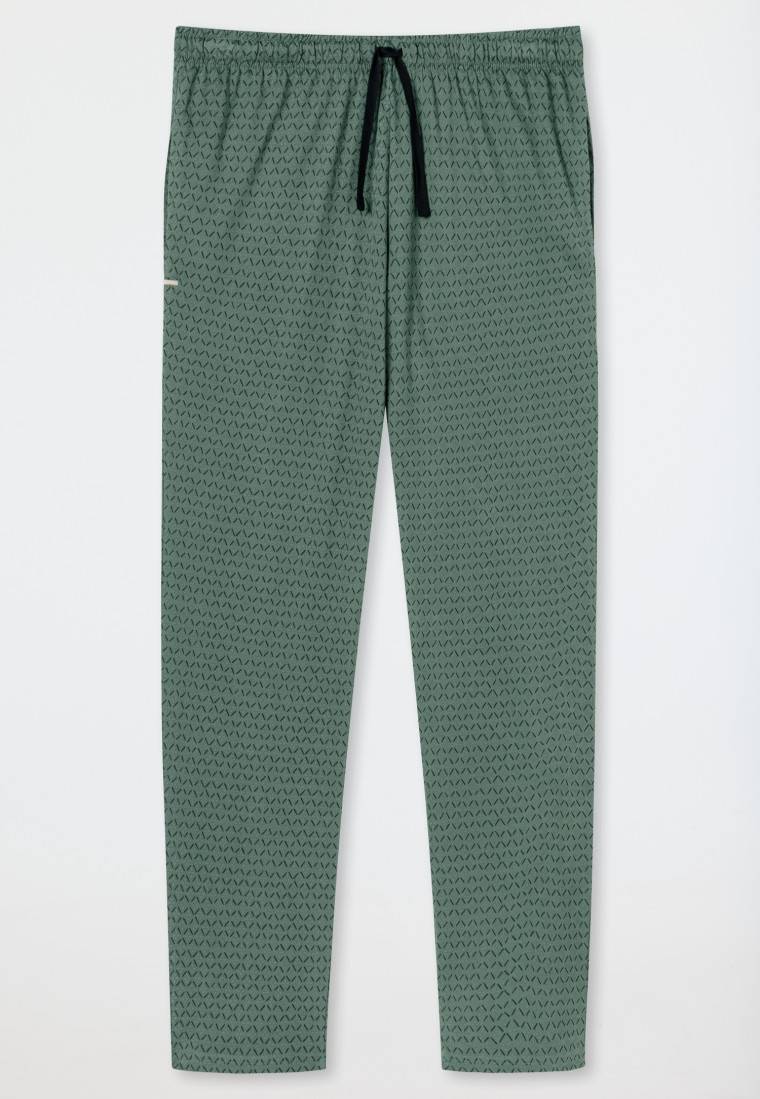 Schiesser Loungehose lang Organic Cotton grün gemustert - Mix+Relax Sonderangebot der Fabrik