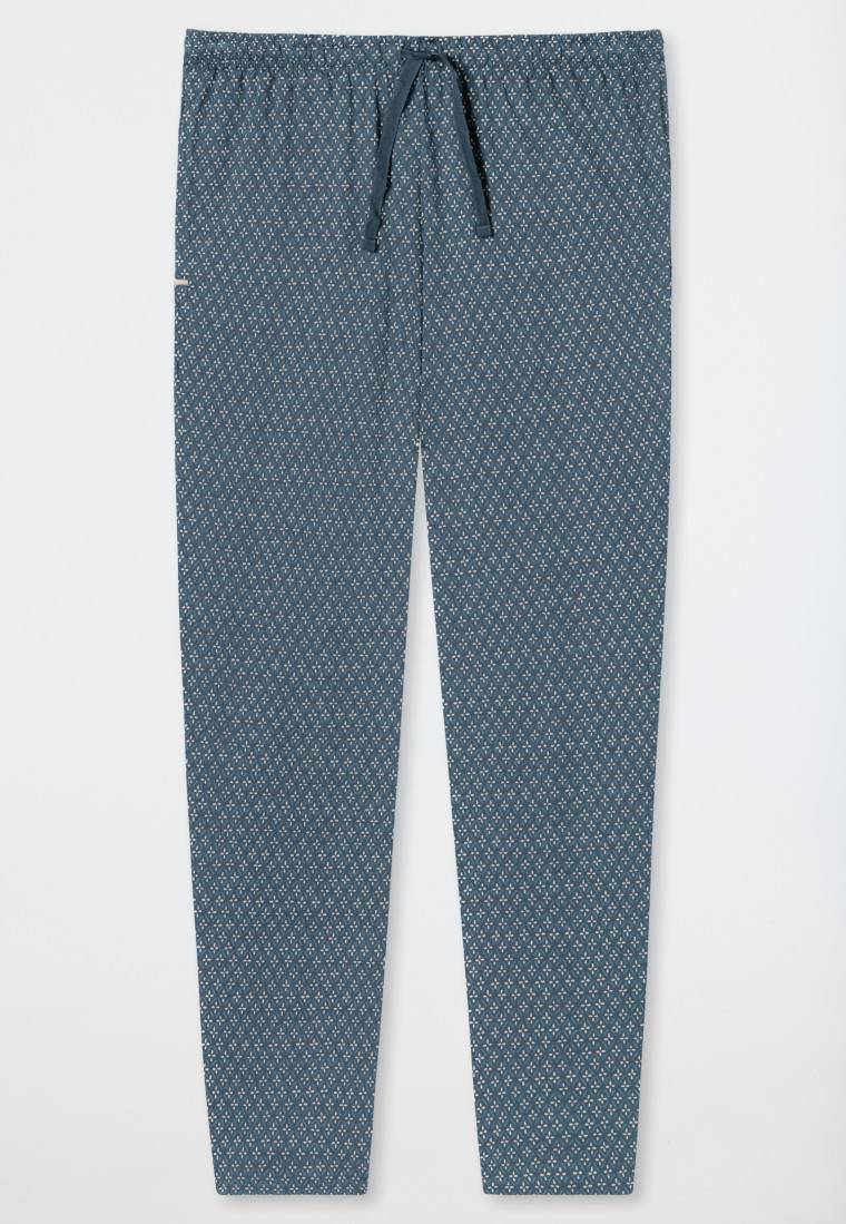 Schiesser Loungehose lang Organic Cotton jeansblau gemustert - Mix+Relax Vierteljährliche Förderung