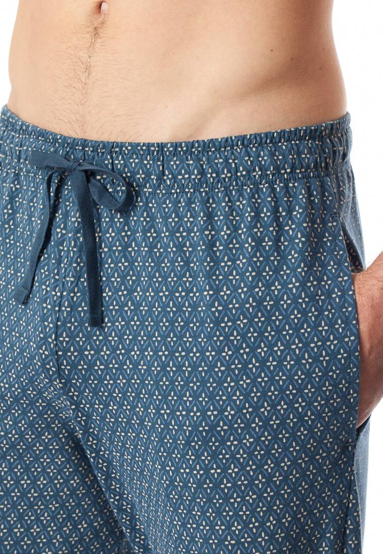 Schiesser Loungehose lang Organic Cotton jeansblau gemustert - Mix+Relax Vierteljährliche Förderung