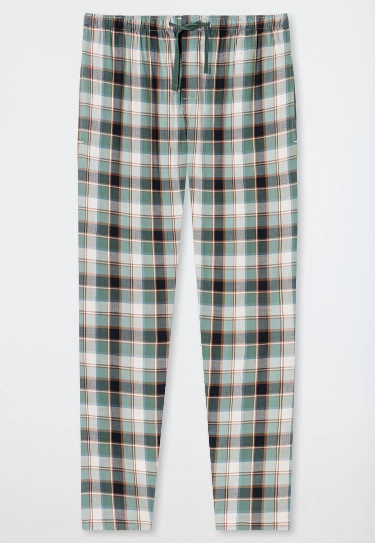 Schiesser Loungehose lang Webware Organic Cotton Karos mehfarbig - Mix+Relax Clearance-Verkauf
