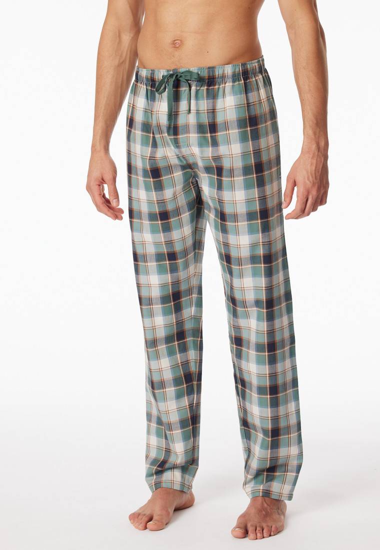Schiesser Loungehose lang Webware Organic Cotton Karos mehfarbig - Mix+Relax Clearance-Verkauf