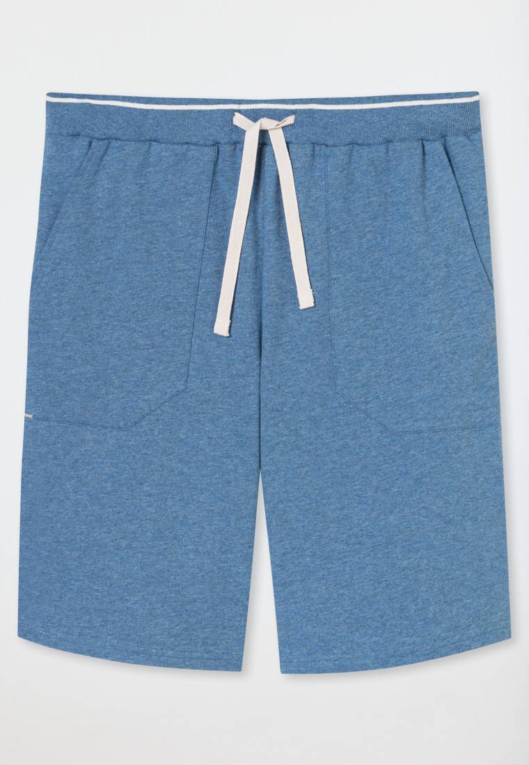 Schiesser Bermudashorts Sweatware Organic Cotton blau-meliert - Mix+Relax Fabrikladen