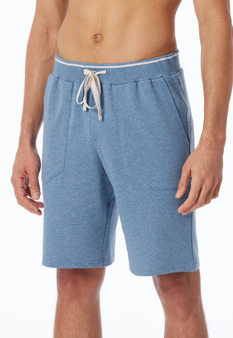 Schiesser Bermudashorts Sweatware Organic Cotton blau-meliert - Mix+Relax Fabrikladen