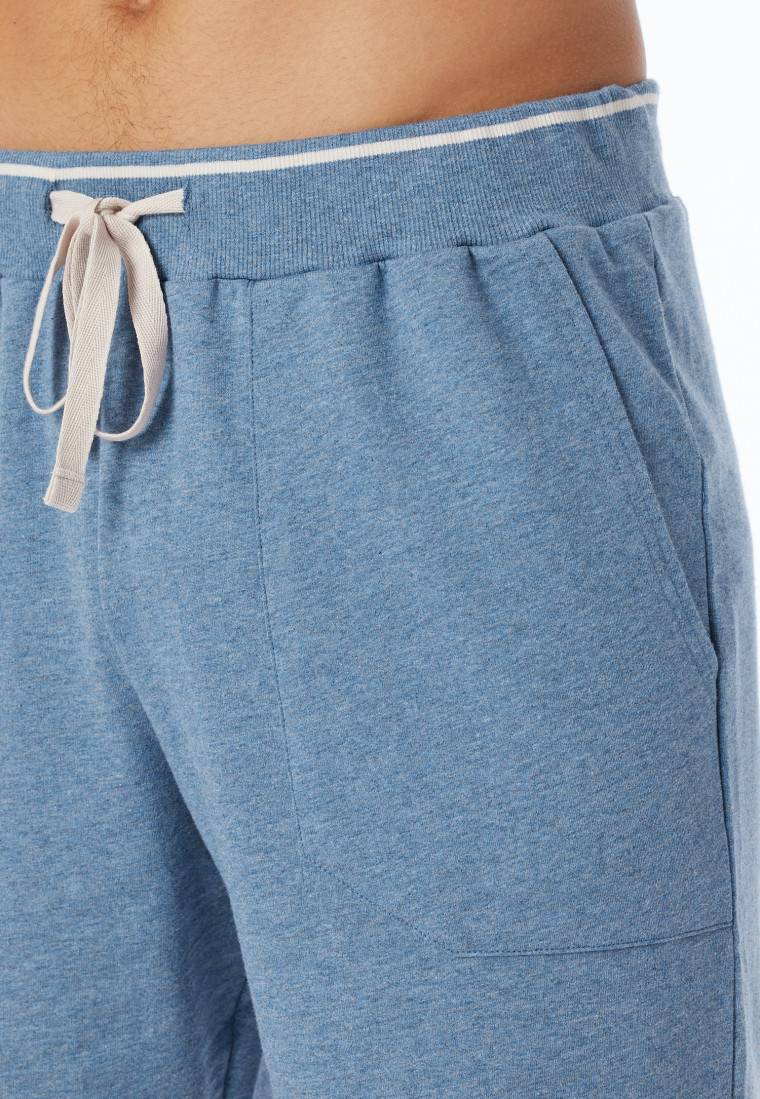 Schiesser Bermudashorts Sweatware Organic Cotton blau-meliert - Mix+Relax Fabrikladen