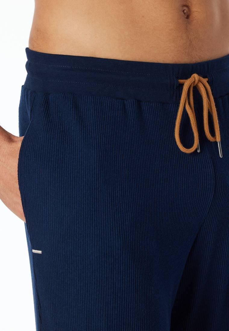 Schiesser Hose lang Doppelripp Bündchen nachtblau - Mix+Relax Begrenzt auf 3 Tage