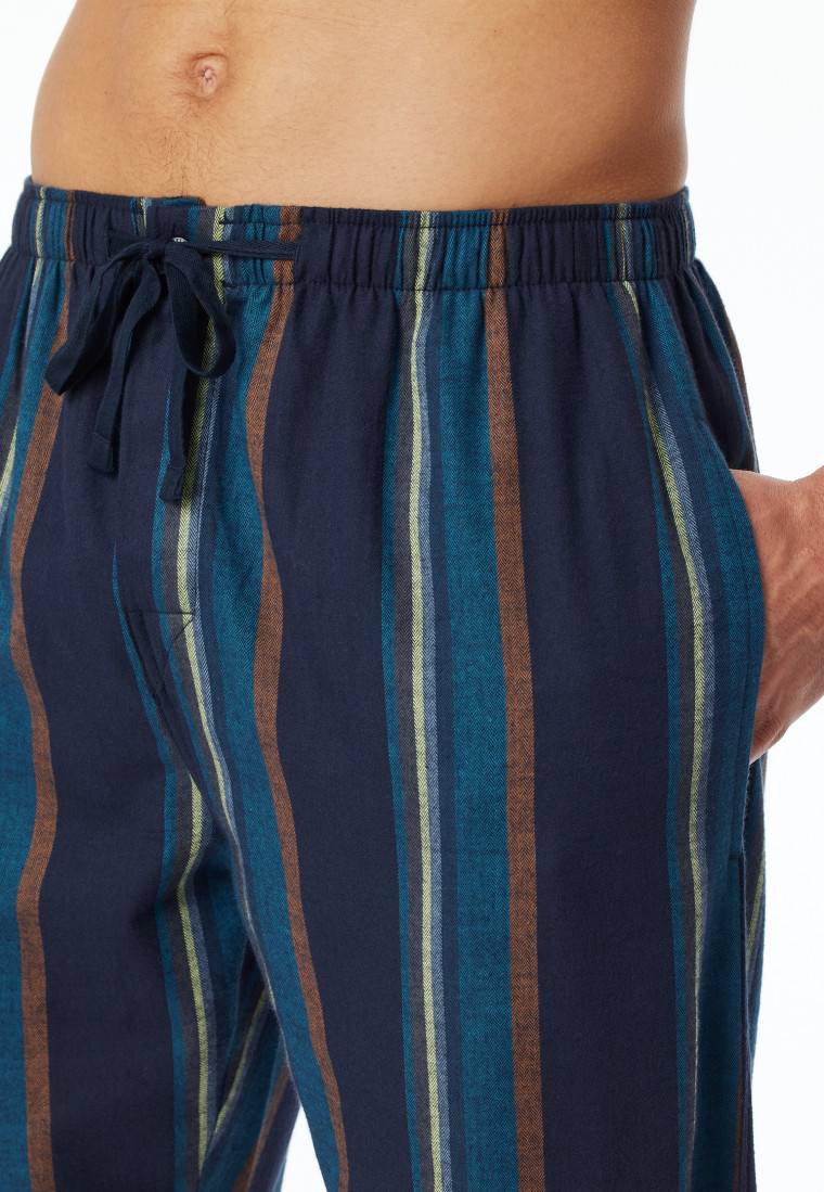 Schiesser Hose lang Flanell Streifen multicolor - Mix+Relax Im Verkauf