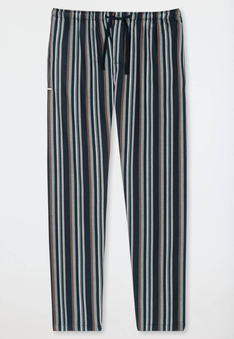 Schiesser Loungehose lang Webware Organic Cotton Streifen mehrfarbig - Mix+Relax 50% Rabatt für begrenzte Zeit