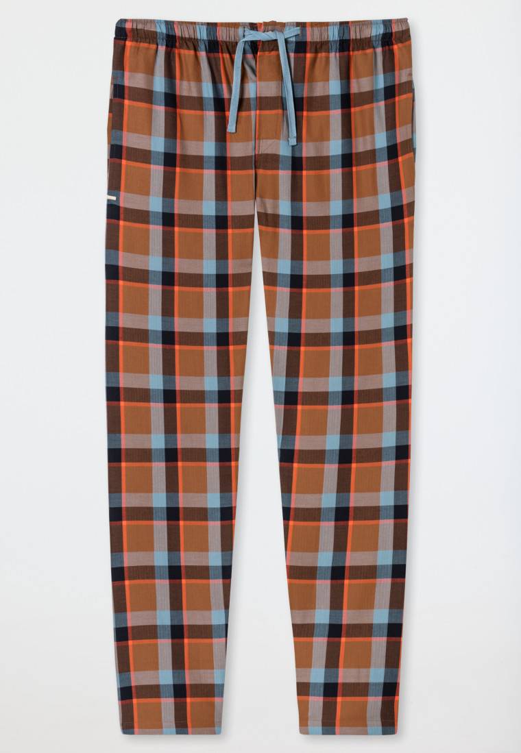 Schiesser Loungehose lang Webware Organic Cotton Karos mehrfarbig - Mix+Relax 2025