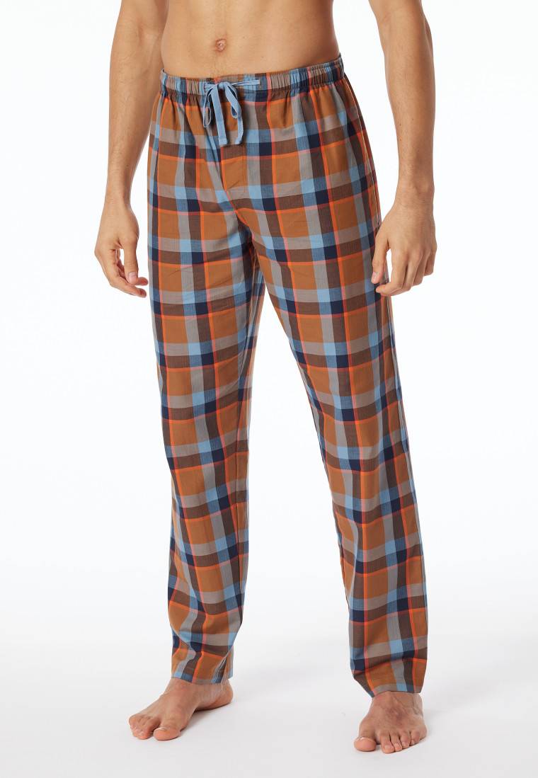 Schiesser Loungehose lang Webware Organic Cotton Karos mehrfarbig - Mix+Relax 2025