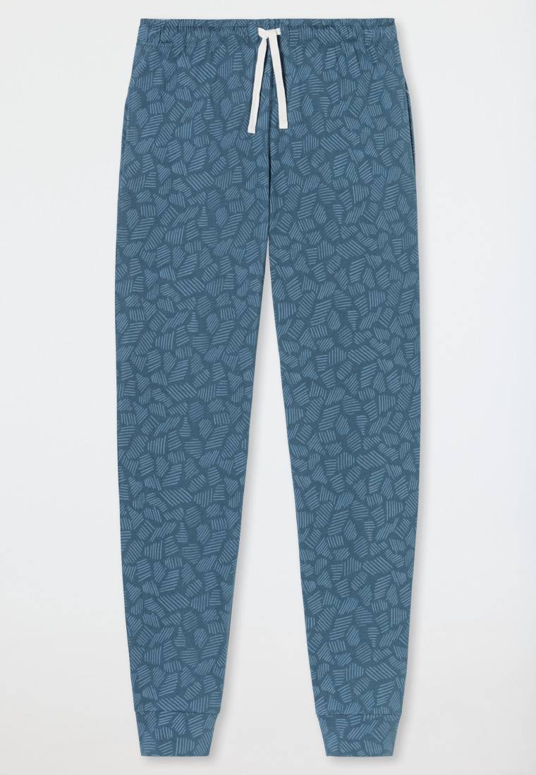 Schiesser Hose lang Jersey Bündchen jeansblau gemustert - Mix+Relax Angebote