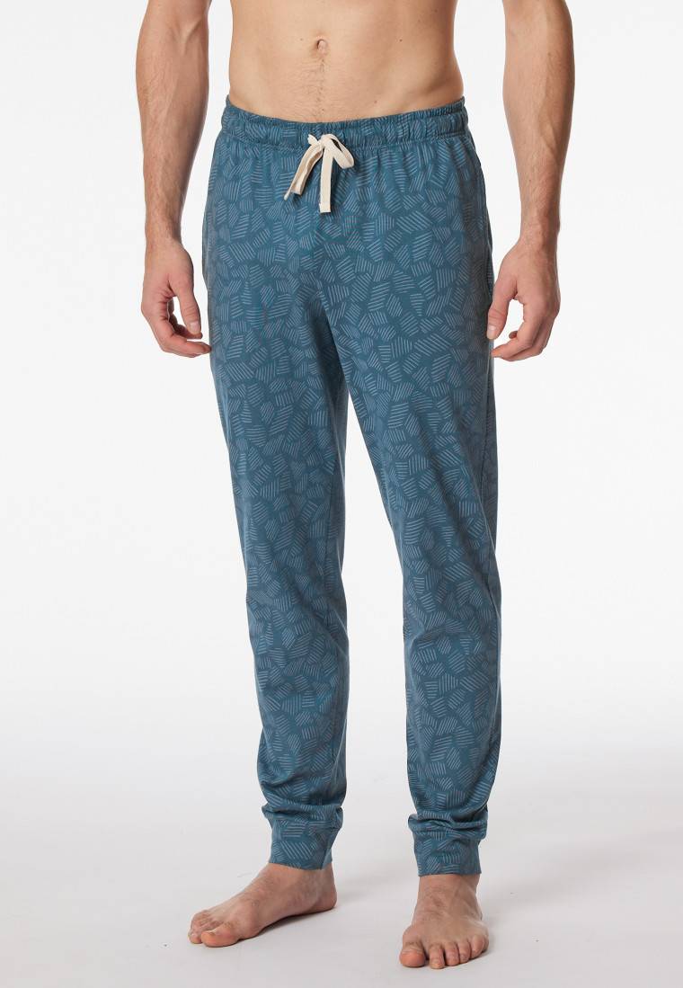 Schiesser Hose lang Jersey Bündchen jeansblau gemustert - Mix+Relax Angebote