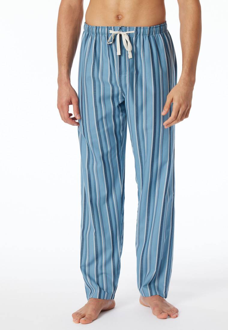 Schiesser Loungehose lang Webware Organic Cotton Streifen mehrfarbig - Mix+Relax Schlussverkauf