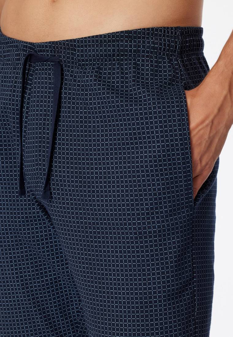 Schiesser Loungehose lang Jersey Bündchen dunkelblau-gemustert - Mix+Relax Meist gekauft