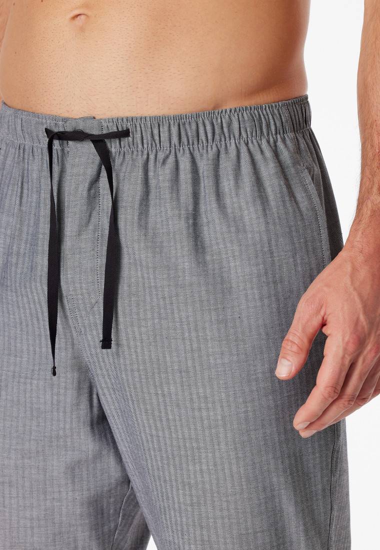 Schiesser Loungehose lang Webware Fischgrat schwarz-gemustert - Mix+Relax Blitzverkäufe