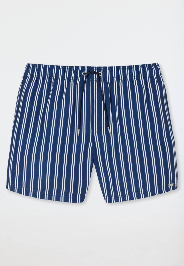 Schiesser Badeshorts Webware gestreift off-white - Classic Swim Fabrik Onlineshop