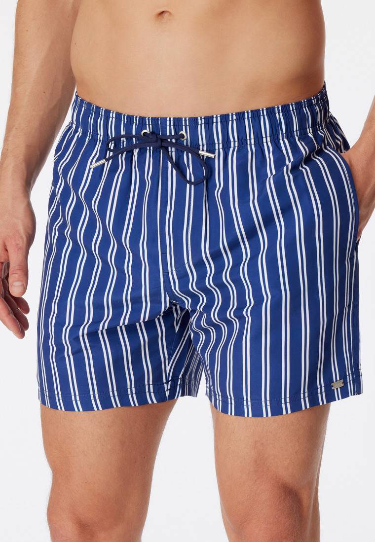Schiesser Badeshorts Webware gestreift off-white - Classic Swim Fabrik Onlineshop