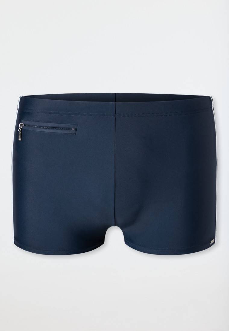 Schiesser Badehose mit Reißverschluss-Tasche Wirkware recycelt feiner Streifen admiral - Nautical Casual Sonderangebot