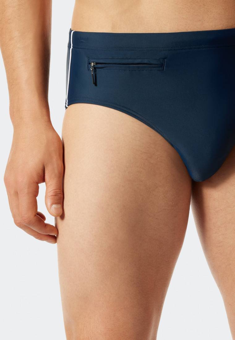 Schiesser Badehose mit Reißverschluss-Tasche Wirkware recycelt feiner Streifen admiral - Nautical Casual Günstig kaufen