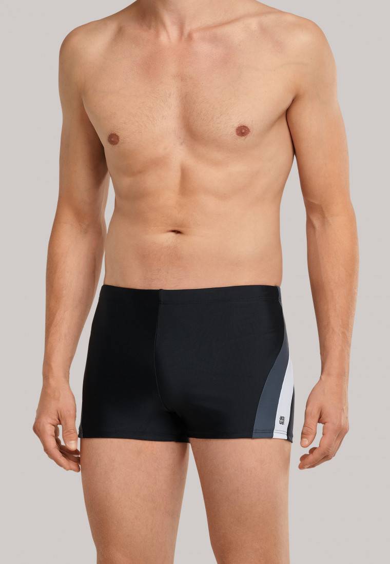 Schiesser Badehose Wirkware recycelt seitliche Streifen schwarz - Nautical Active Begrenztes Angebot