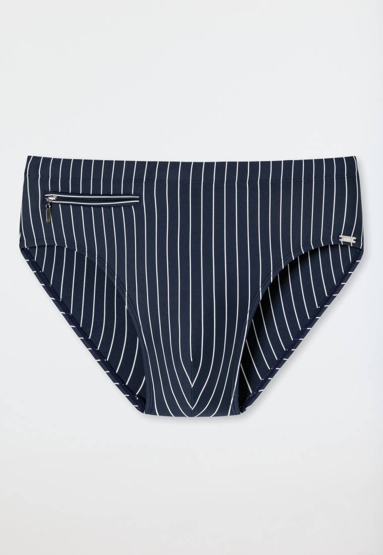 Schiesser Badehose mit Reißverschlusstasche Wirkware recycelt Streifen admiral - Nautical Casual Online Shopping