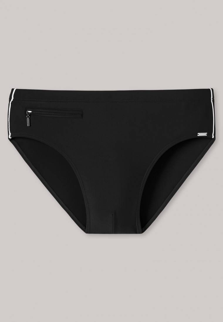 Schiesser Badehose mit Reißverschluss-Tasche Wirkware recycelt feiner Streifen schwarz - Nautical Casual Exklusivangebot