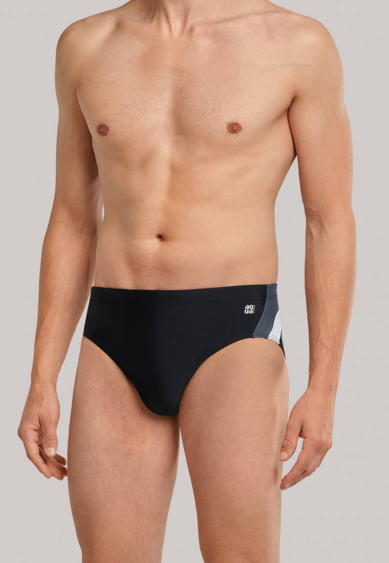 Schiesser Badehose Wirkware recycelt seitliche Streifen schwarz - Nautical Active Preisnachlass