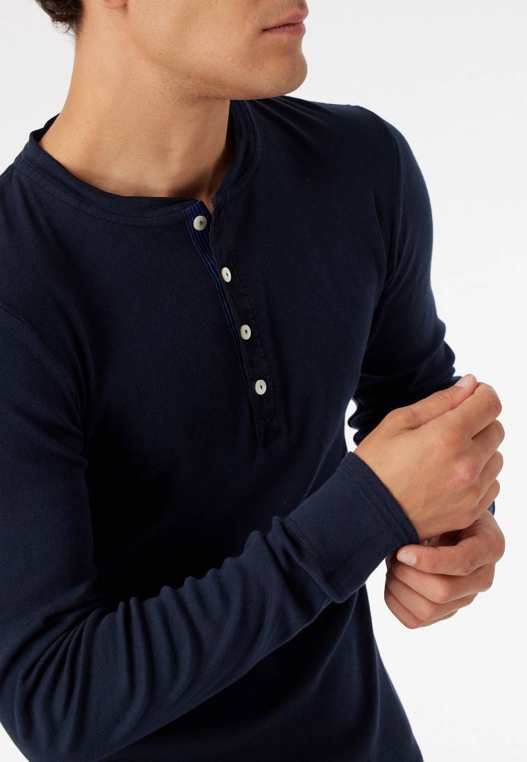 Schiesser Shirt langarm dunkelblau - Revival Karl-Heinz Weihnachtsangebot