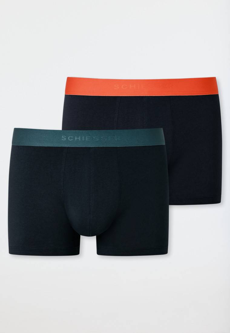 Schiesser Long-Shorts 2er-Pack Organic Cotton Webgummibund mehrfarbig - 95/5 Muttertagsangebot
