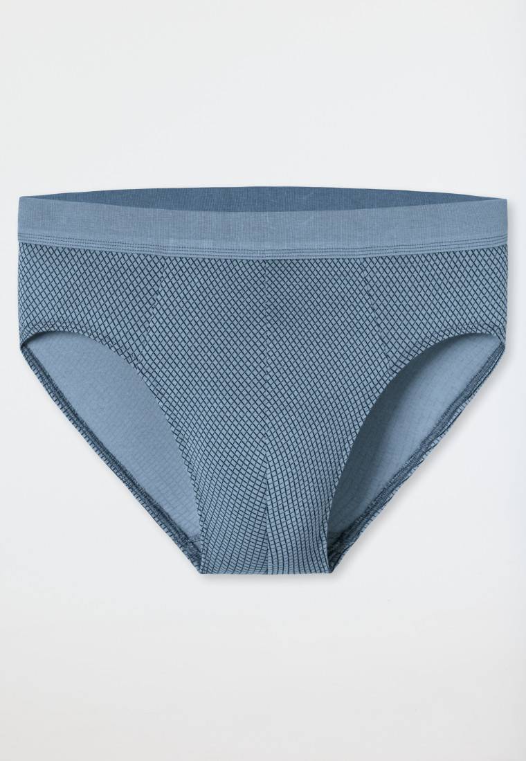 Schiesser Minislip Organic Cotton gemustert blaugrau - Comfort Fit Jubiläumsangebot
