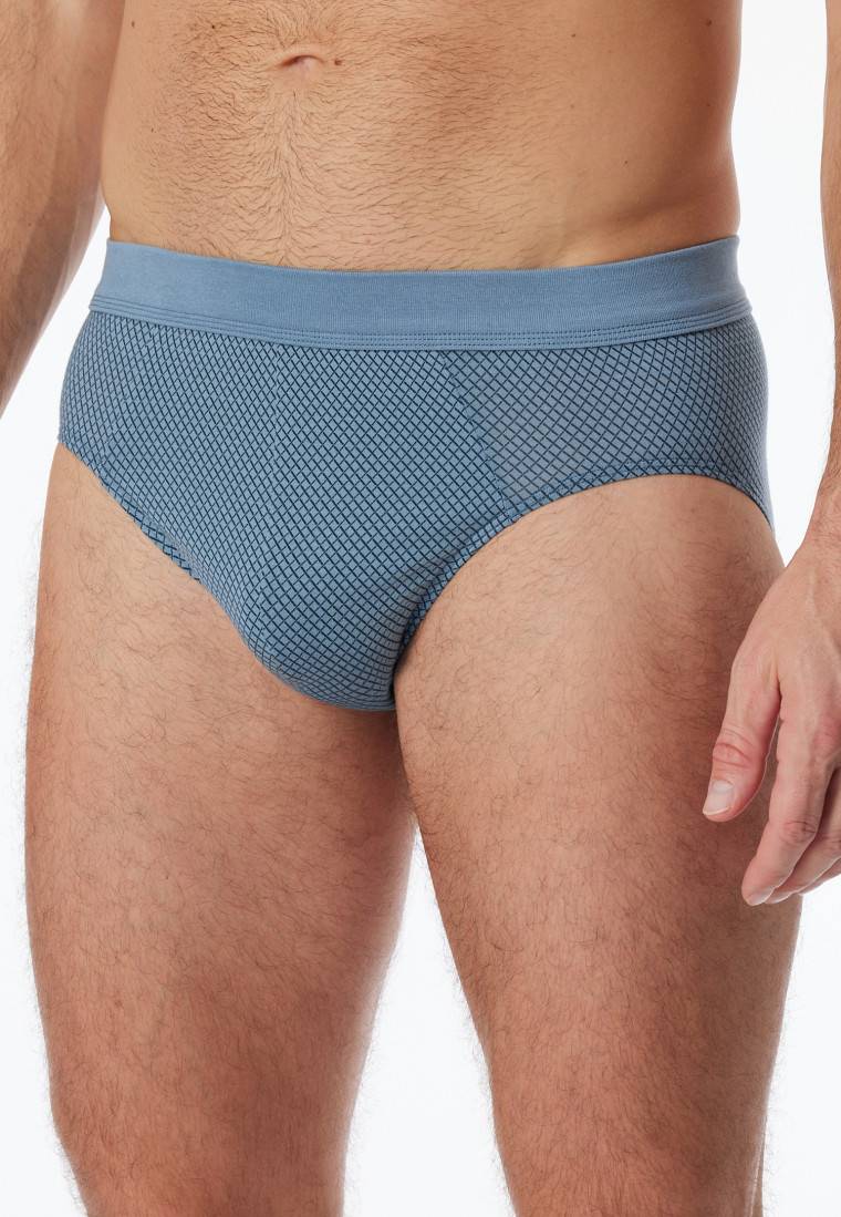 Schiesser Minislip Organic Cotton gemustert blaugrau - Comfort Fit Jubiläumsangebot