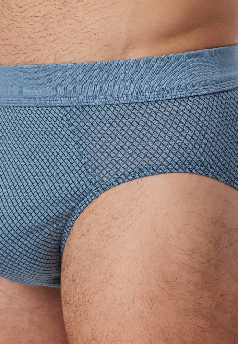Schiesser Minislip Organic Cotton gemustert blaugrau - Comfort Fit Jubiläumsangebot