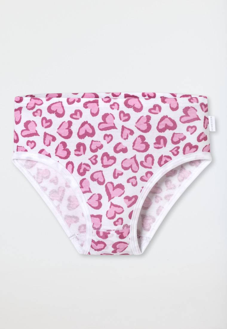 Schiesser Slips 3er-Pack Herzen rosa/weiß - Fine Rib Heißer Verkauf