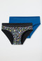 Schiesser Slips 2er-Pack dunkelblau/ schwarz gemustert - Seamless Neuheiten