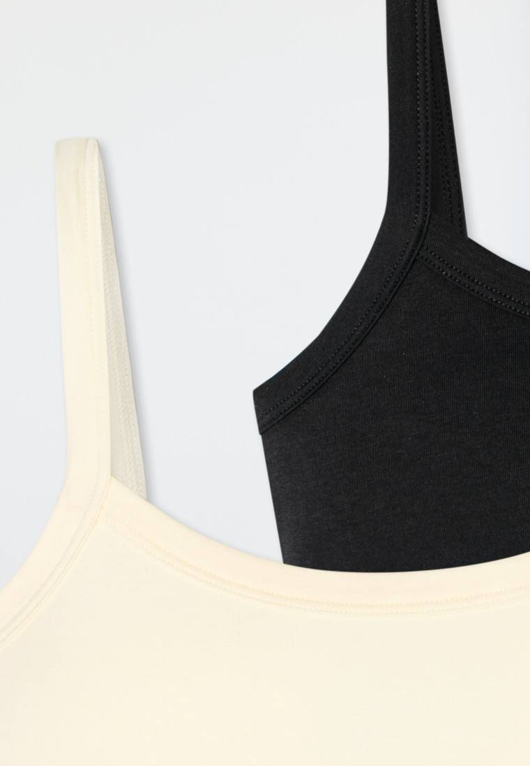Schiesser Bustiers 2er-Pack schwarz/ creme - Fresh Vibe Super Sparpreis