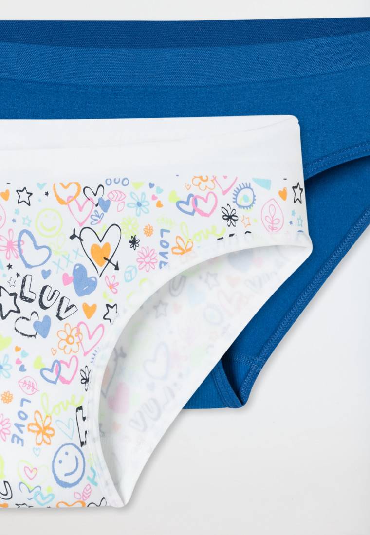 Schiesser Slips 2er-Pack dunkelblau/ mehrfarbig gemustert - Seamless Letzte 2 Tage