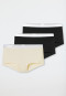 Schiesser Shorts 3er-Pack Organic Cotton schwarz / off-white - 95/5